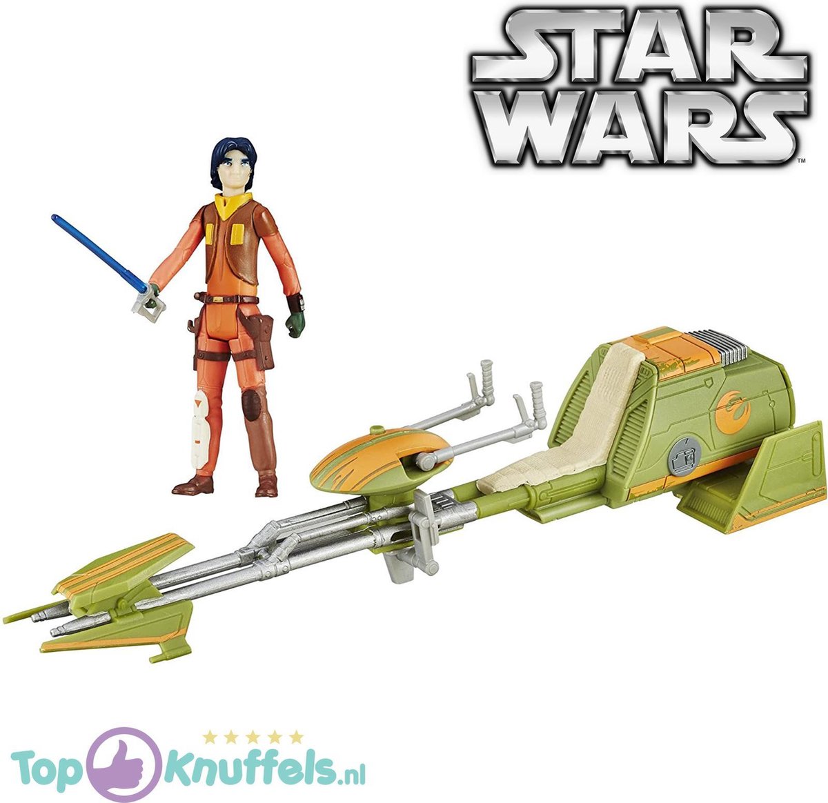 Star Wars: Ezra Bridgers Speeder (Speelgoed/Speelfiguur) | Star Wars Speelgoed Speelfiguur voor kinderen | Kindercadeau Kinderkado | Star Wars best friends: Yoda, Porg, Mandalorian | Interactief speelgoed